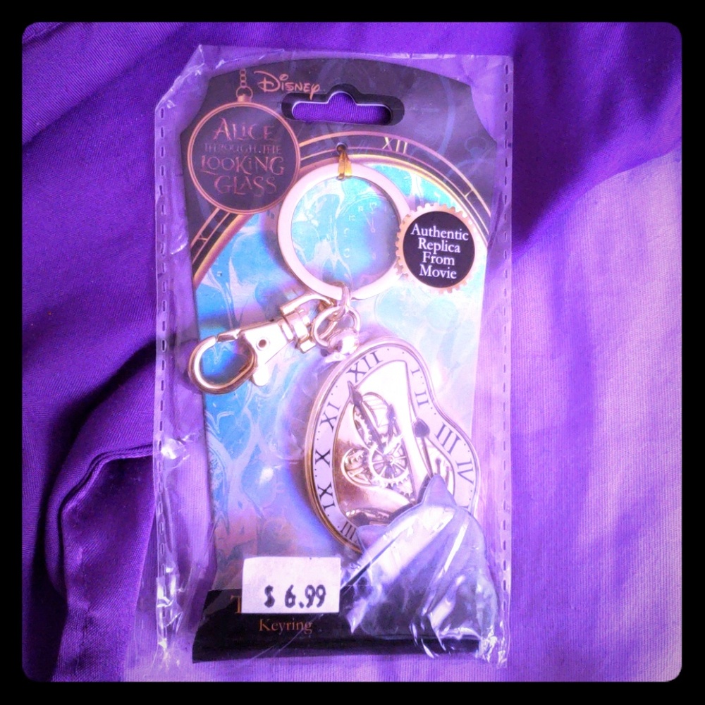 Alice in Wonderland Melting Clock keychain